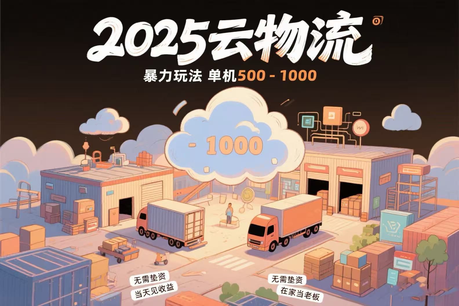 云物流赚差价，项目纯利润500~1000，无需垫资，当天到账。不需要有车，…-U9联盟