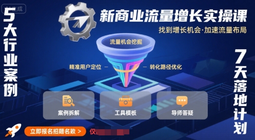 新商业流量增长实操课，找到增长机会，加速流量布局-U9联盟