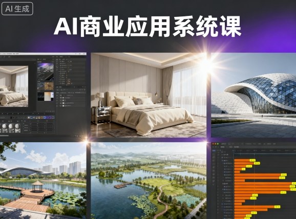 AI商业应用系统课，室内-软装-建筑-景观，智能设计+效果图+动画画实战-U9联盟