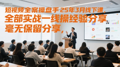 短视频全案操盘手25年3月线下课，全部实战一线操盘手经验分享，毫无保留分享，全是干货-U9联盟