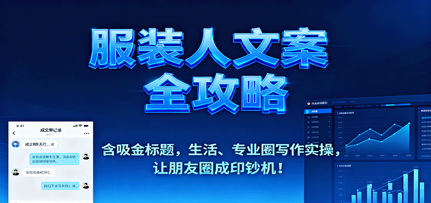 服装人文案全攻略，含吸金标题，生活、专业圈写作实操，让朋友圈成印钞机！-U9联盟