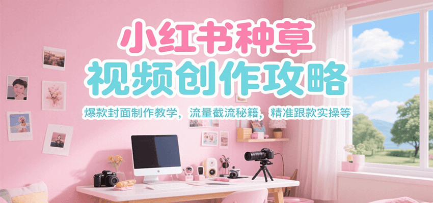 小红书种草视频创作攻略，爆款封面制作教学 ，流量截流秘籍 ，精准跟款实操等-U9联盟