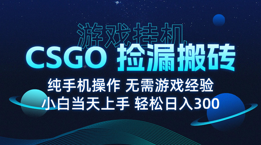 8月最新游戏搬砖，CSGO纯挂机，不需要玩游戏，实现真挂机，月入1W+-U9联盟