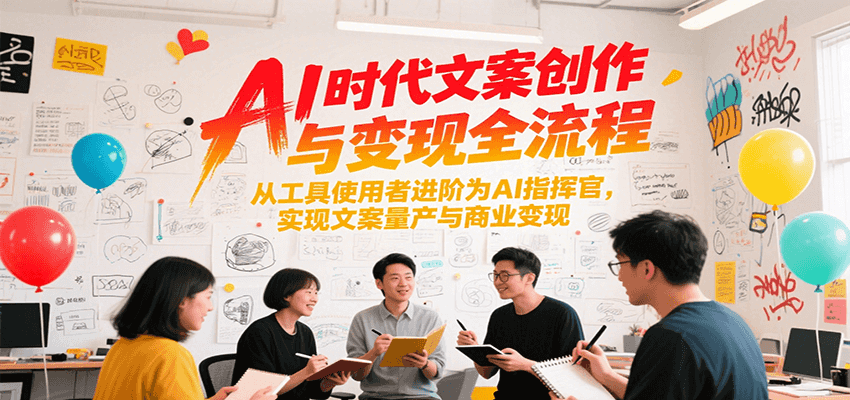 AI时代文案创作与变现全流程，从工具使用者进阶为AI指挥官，实现文案量产与商业变现-U9联盟