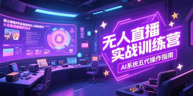 无人直播实操训练营，从设备搭建到话术，AI系统五代操作指南(7月更新-U9联盟