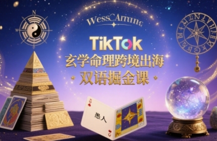 TikTok玄学命理跨境出海双语掘金课，手把手教你用命理知识精准直击海外用户痛点-U9联盟