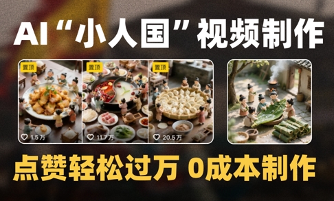 爆款1000W+播放微缩景观迷你小人国AI视频0成本制作全流程教学-U9联盟