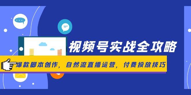 视频号实战全攻略，爆款脚本创作，自然流直播运营，付费投放技巧-U9联盟