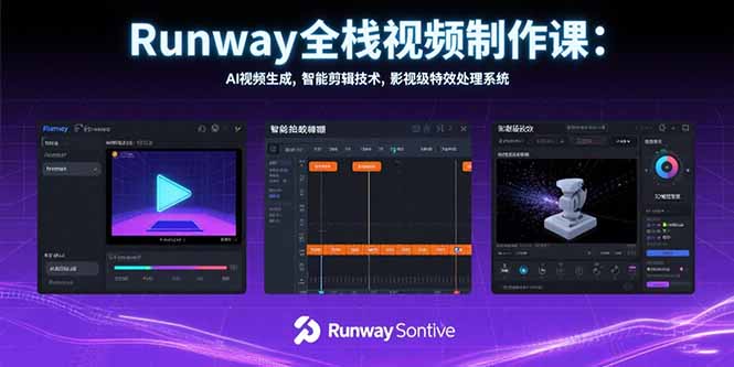 Runway全栈视频制作课：AI视频生成，智能剪辑技术，影视级特效处理系统-U9联盟