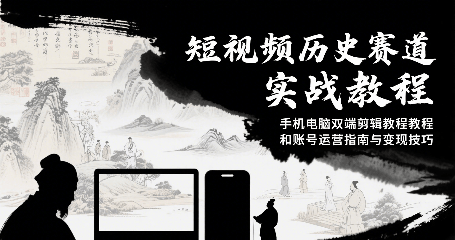 短视频历史赛道实战教程，手机电脑双端剪辑教程和账号运营指南与变现技巧-U9联盟