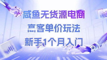 咸鱼无货源电商，高客单价玩法，新手1个月入门-U9联盟