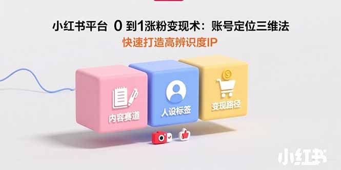 小红书平台0到1涨粉变现术：账号定位三维法，快速打造高辨识度IP-U9联盟