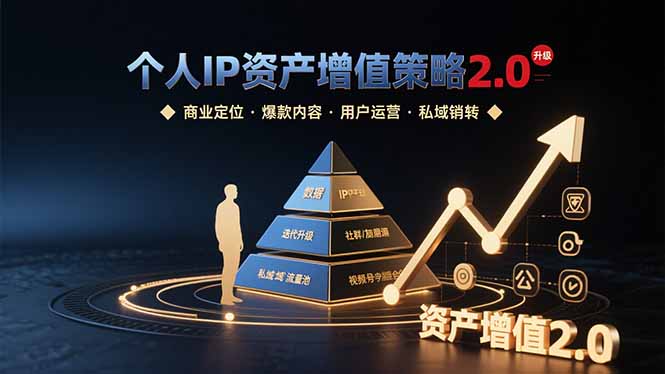 个人IP资产增值策略2.0 拆解商业定位/爆款内容/用户运营/私域销转四大模块-U9联盟