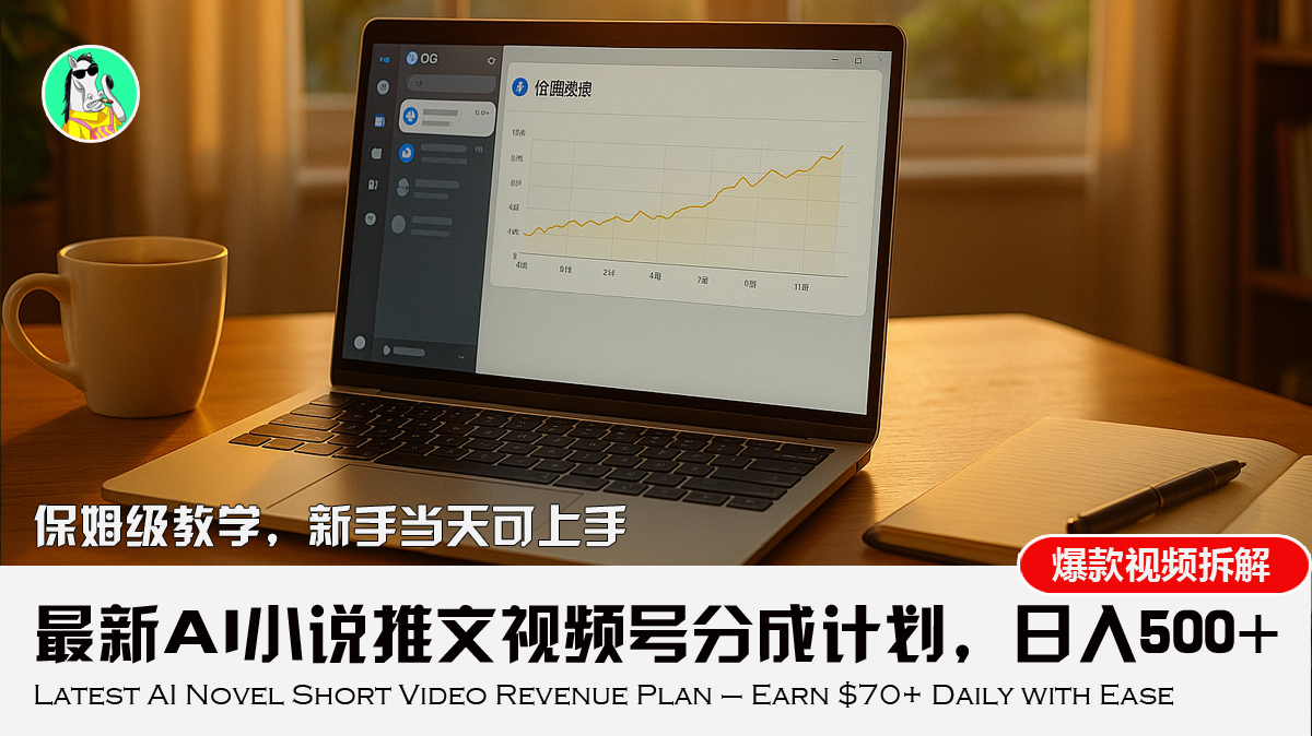 最新AI小说推文视频号分成计划，新手小白也能当天日入500+教程-U9联盟
