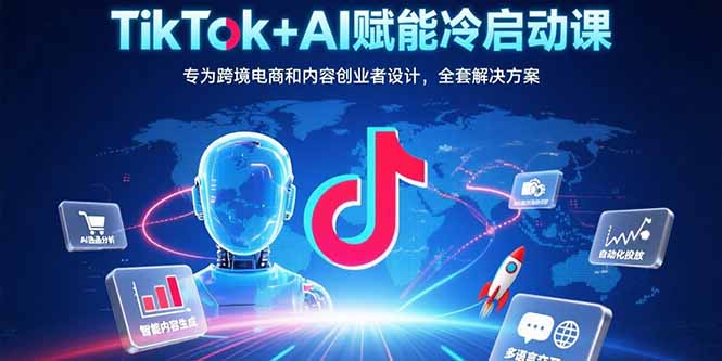 TikTok+AI赋能冷启动课：专为跨境电商和内容创业者设计，全套解决方案-U9联盟