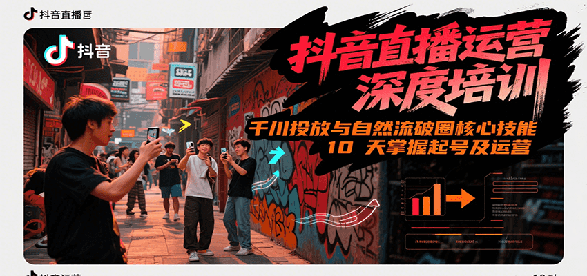 抖音直播运营深度培训，千川投放与自然流核心技能，10天掌握起号及运营(6-7月新课)-U9联盟
